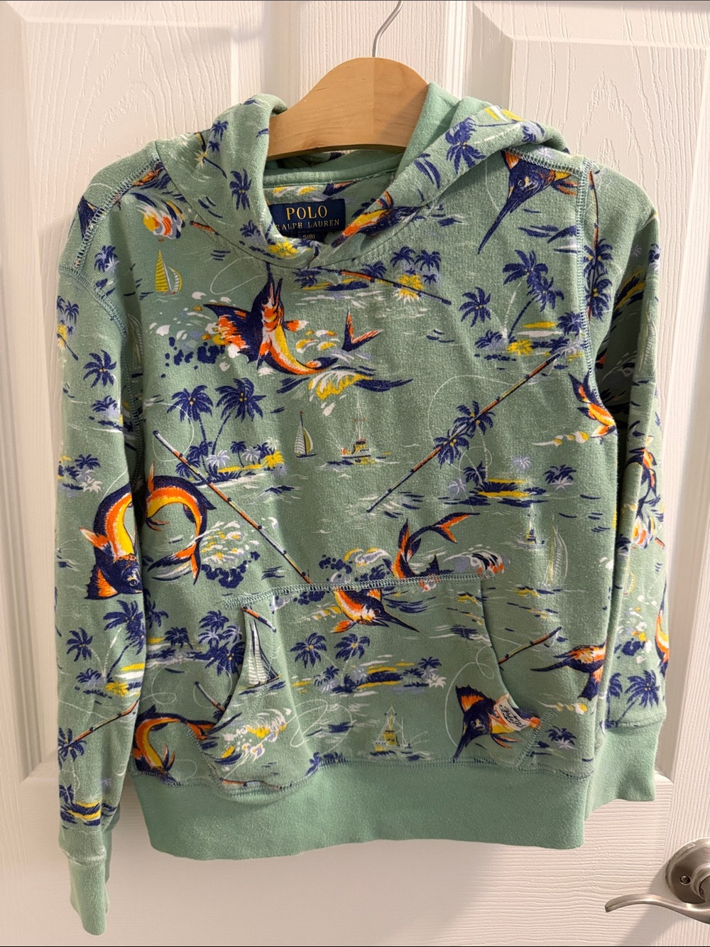 Polo by Ralph Lauren Kids Seafoam Marlin Print Hoodie